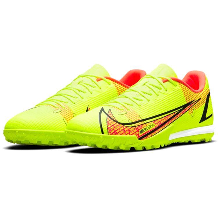 Nike Zapatillas de Fútbol Mercurial Vapor 14 Academy Punta Redonda Cordones TF Hombre Zapatillas de Fútbol Amarillo Fluorescente CV0978-760