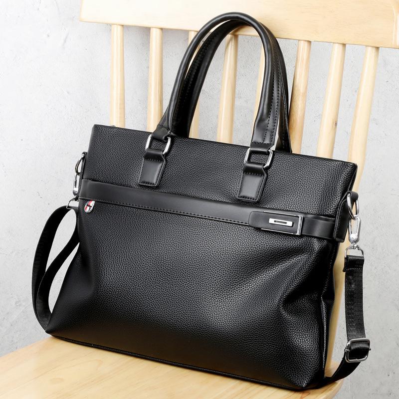 Men's Wear-Resistant Leather Laptop Briefcase - Large Capacity Crossbody/Shoulder Bag