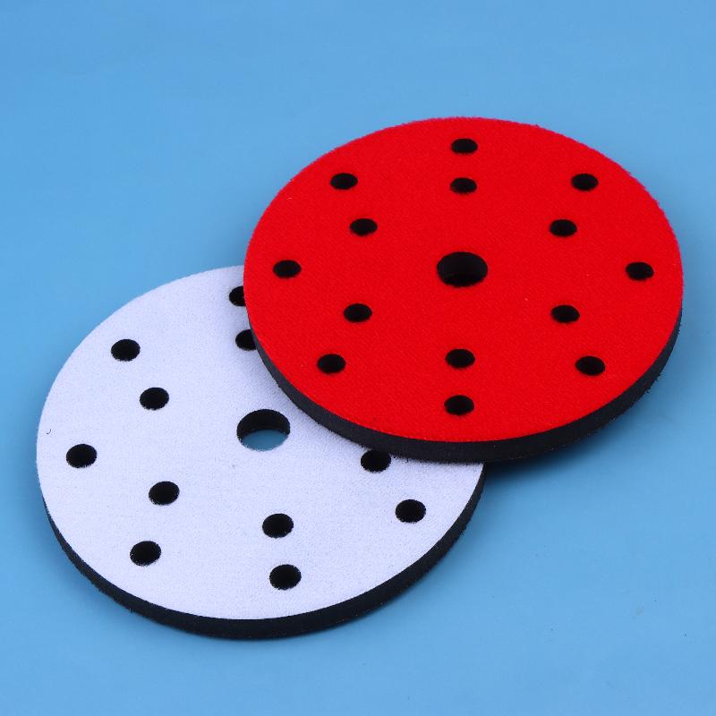 6Inch 15 Holes Pneumatic Dry Grinding Head Sponge Buffer Pad Dry Grinding Machine Soft Pad Self-Adhesive Grinding Machine Tray P