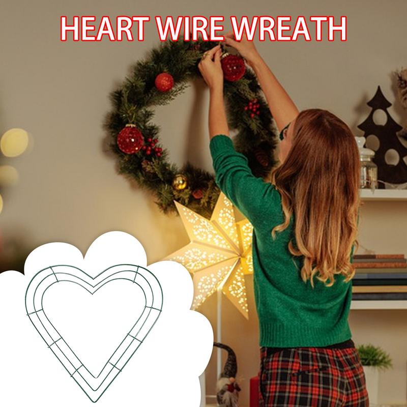 Kreative Eisenkunst Blumenkranzringe Stern Herz Rund Grün Metall Floraler Reifen für Valentinstag Gartendekorationszubehör