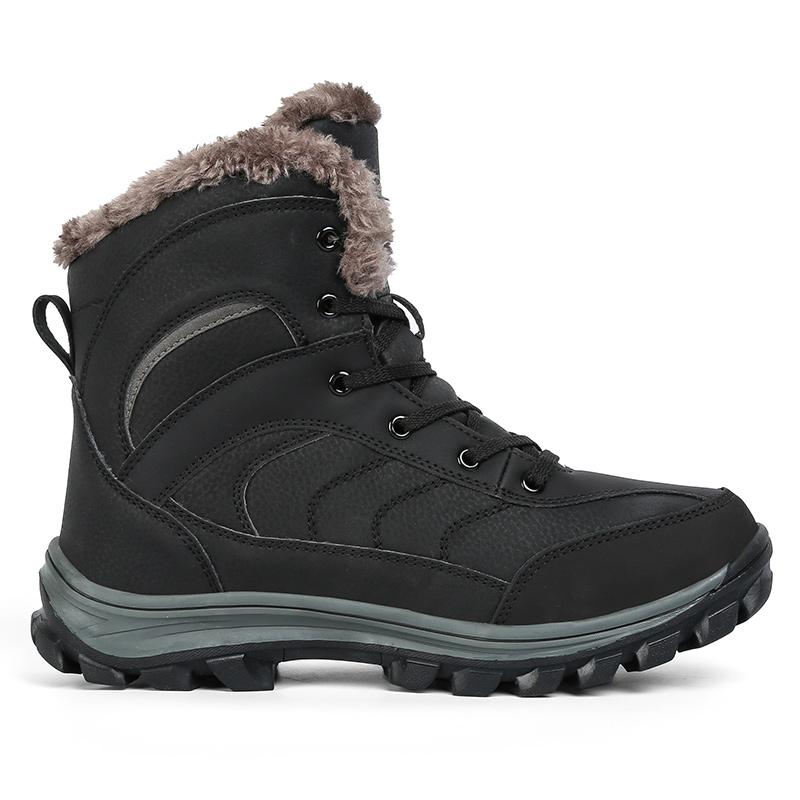 Genuine Leather High Top Outdoor Plus Velvet Thickened Snow Boots Non-slip Waterproof Warm Cotton Shoes 40-48