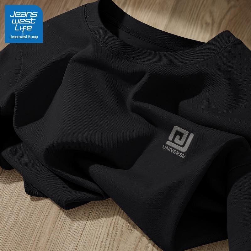 JEANSWEST LIFE Herren T-Shirt mit Wappenaufdruck aus schwerer Baumwolle