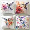 Classic Hummingbird Spring Flowers Cushion Cover Soft & Easy-Wash Pillow Case – Versatile for Couch, Bed, Travel and Office