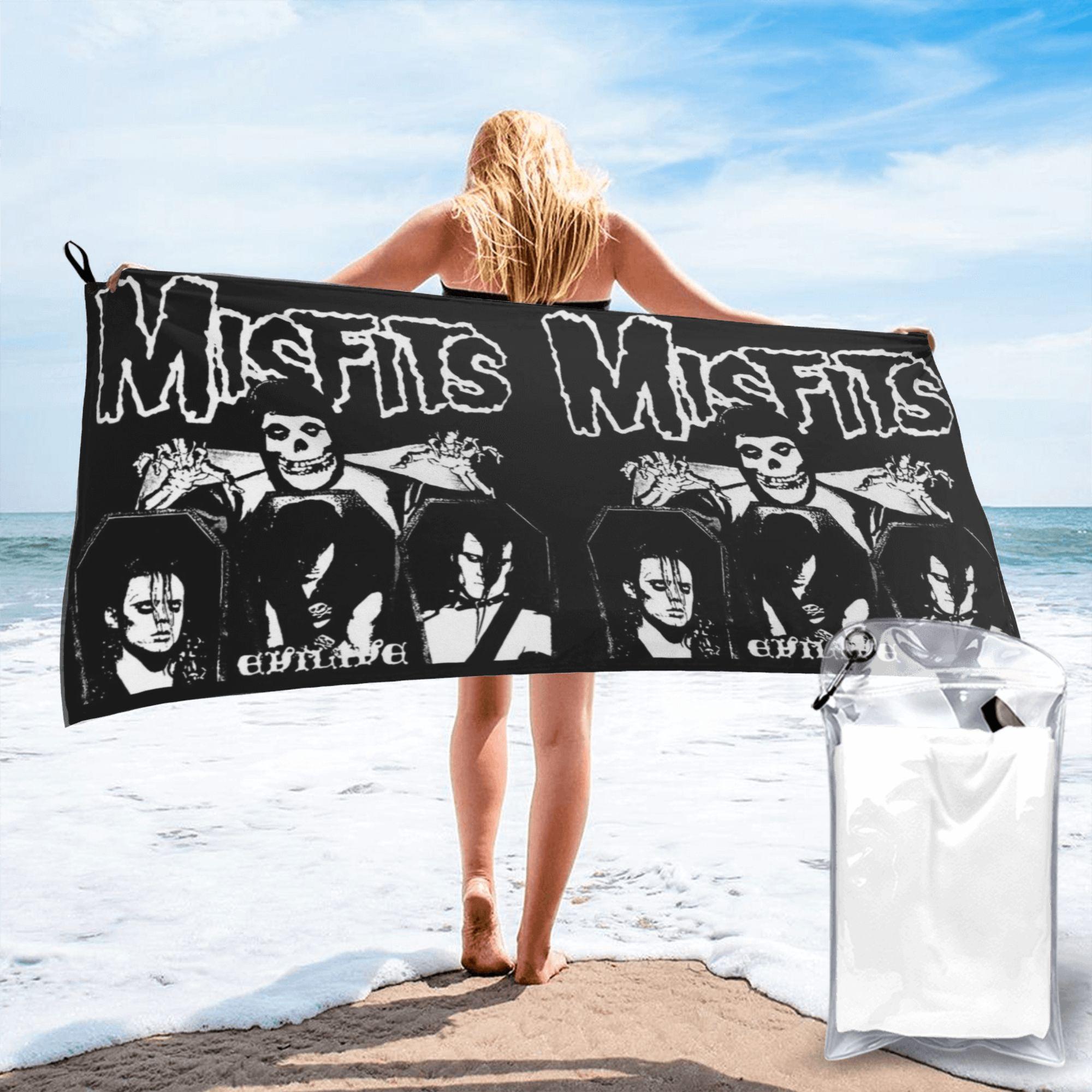 

Misfits Skull Beach Towel Soft Microfiber Quick Dry Absorbent Quick Towels For Bath W40*H60(CM)