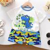 Kids Cartoon Cotton Short Sleeve Sets With Breathable Fabric For Summer Playwear