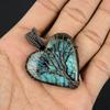 Labradorite Pendant, Handmade Gemstone 999 Copper Wire Wrapped Pendant Antique Jewelry, For Gift Silver Jewelry