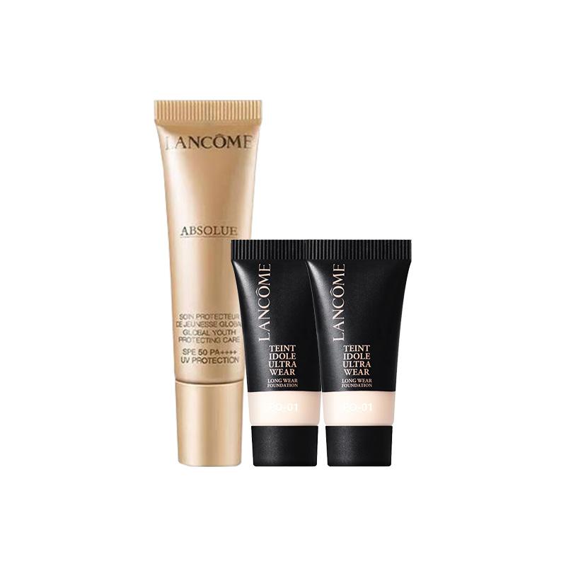 Lancôme White tube green pure sample set hydrating sun protection UV protection + Jingchun Sunscreen 10ml+po-01# 5ml*2 белый