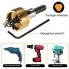 5PC HSS Titanium Plated Serrated Hole Opener Aluminum Plate Iron Plate Natural Color Drill Bit 16-30mm Hole Punching Tool Set