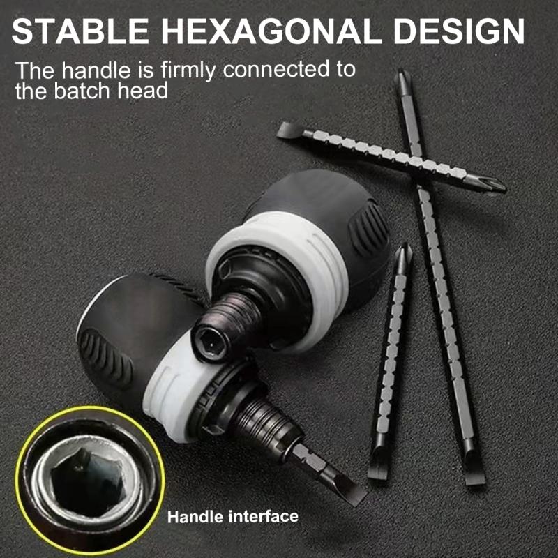 Ratchet Screwdriver Set Household Screwdriver Home Repair Tool Kit Disassemble Telescopic Rotating Ratchet Screwdriver