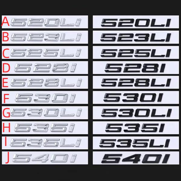 

Автомобильные наклейки с буквами, накладки на багажник, АБС-пластик, 3D хромированные наклейки, Стайлинг автомобиля для 118i 125i 320i 330i 340i 520i 530i 540i 740li J серебряный