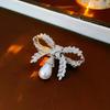 Korean Style Suit Collar Pin Badge Rhinestone Brooch Fashion Rhinestone Butterfly Brooch  Daily