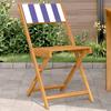 VidaXL Bistro Chairs Set of 2 Blue/white Solid Acacia Wood Fabric, Outdoor Bistro Chair, Folding Chair, Chair 367686