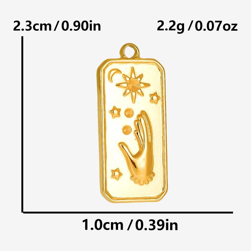 6pcs Real Gold Plated Sun Moon Star Charm Cross Stainless Steel Charms For Jewelry Making Supplies Flower Heart Handmade Pendant