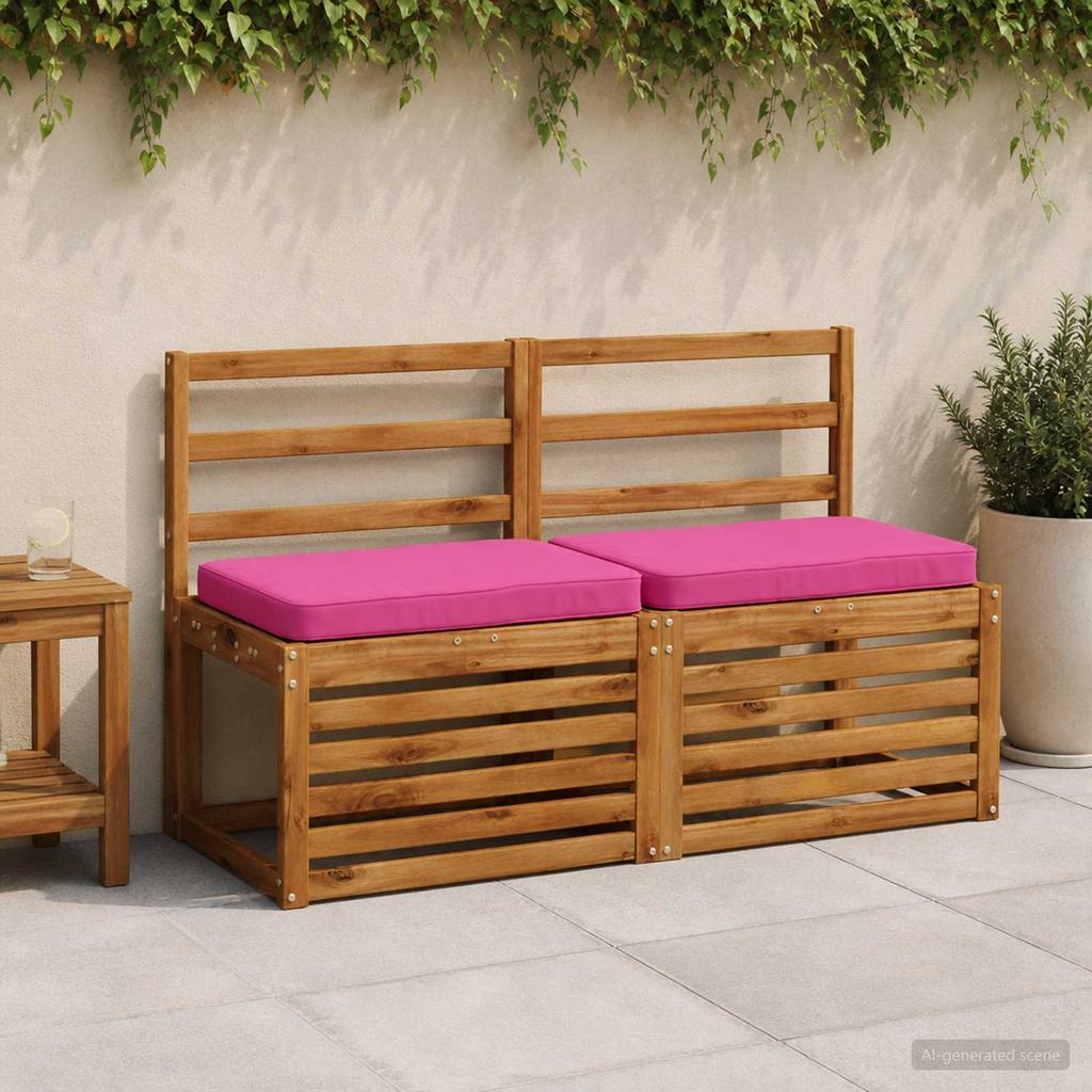 2 Piece Bench Cushions VUGHT 2 Pcs 100percent Polyester Pink