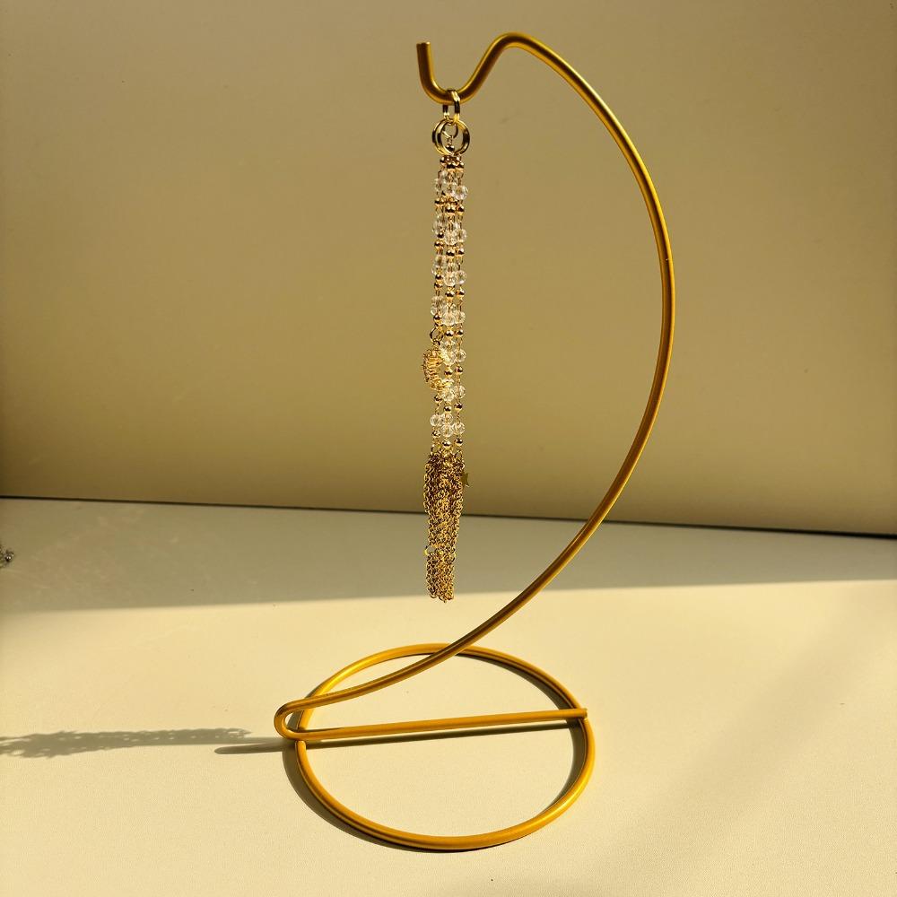 

New with Display Stand Crystal Holder Cage Stainless Steel Interchangeable Stone Holder Gold Color Tabletop Ornament золотий