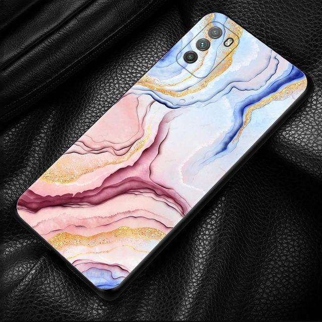 Telefon Fall Für Xiaomi Poco X3 X4 Nfc M3 M4 Pro Für Mi 12 Pro 11 10t Hinweis 10 5g 9 Abdeckung Shell Schönheit Marmor Gold Textur Quicksan