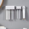 Punch-Free Wall-Mounted Toothbrush and Toothpaste Holder - Multifunctional Bathroom Organizer In White