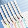 6Pcs/Set Soft Tip Pastel Highlighters Double Headed Hand Account Pens  School Office Supplies