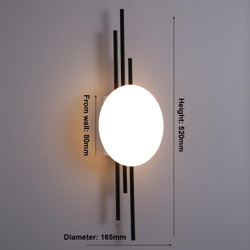 

Новый настенный светильник Led Simple Modern Night Lamp Minimalist Спальня Гостиная Фоновый настенный светильник 8W&Tricolor dimming&AC185-235V чёрный