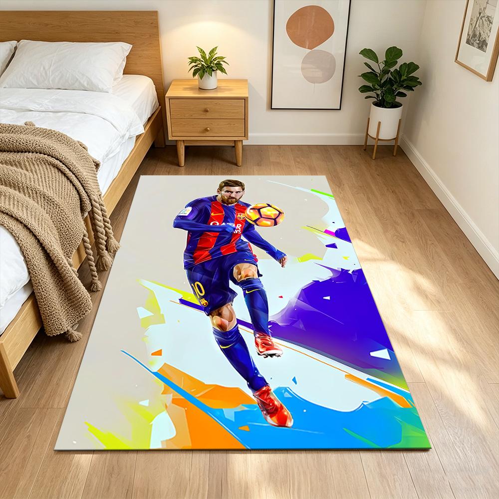Colorful Soccer Player Carpet Perfect for Game Room Dining Room Living Rooms Balcony Anti-slip Rug Office home decor