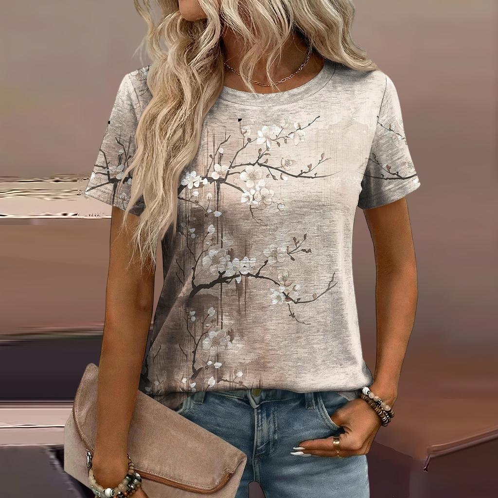 Women's Loose-Fit Fashionable Casual Printed T-Shirt