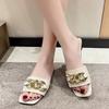 Women Metal Chain Sandals  New Fashion Flat Sandals Summer Outdoor Beach Vacation Leisure Woman Shoes