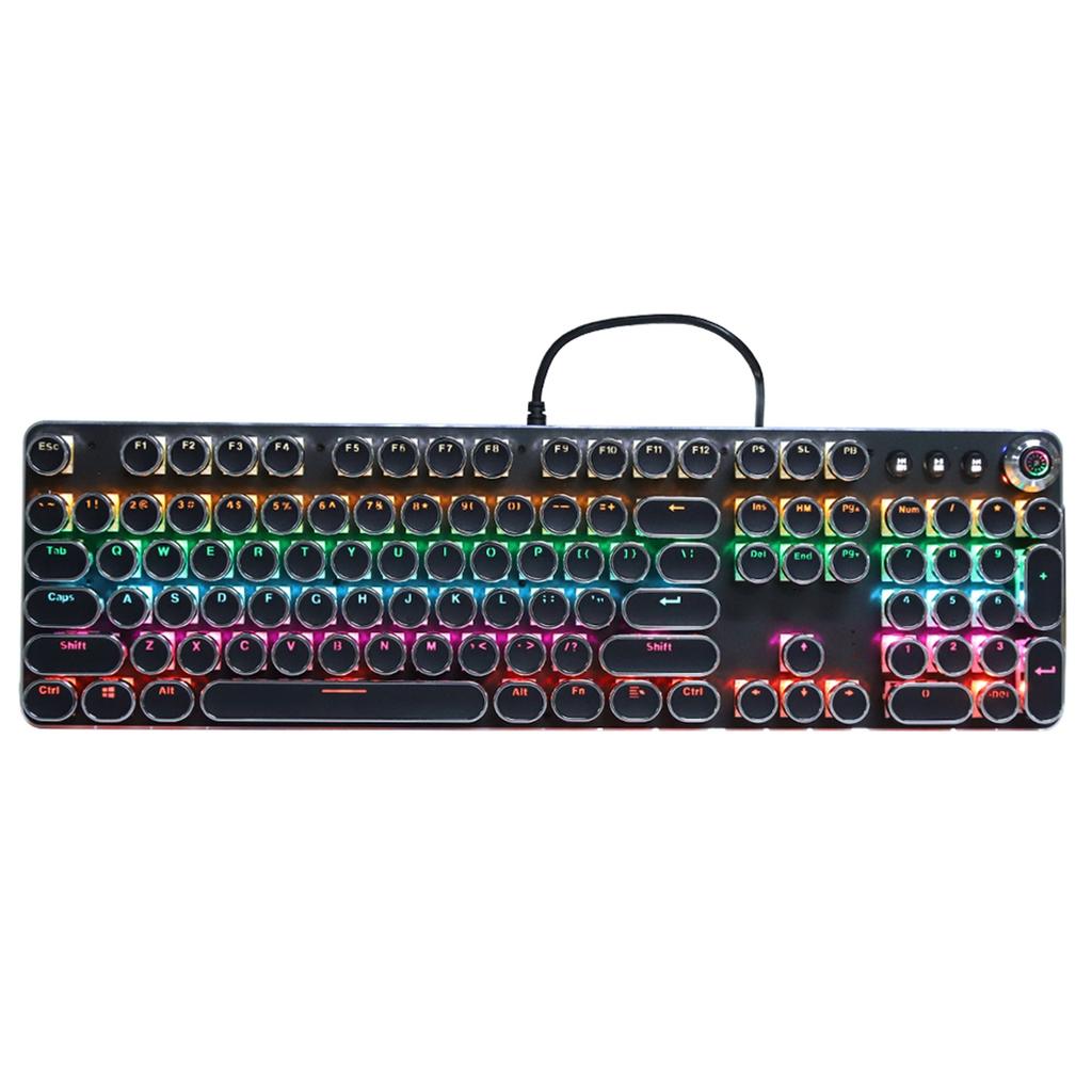 104 Keys Retro Style Electroplated Keyboard Gaming Mechanical Keyboard with Lighting Effect