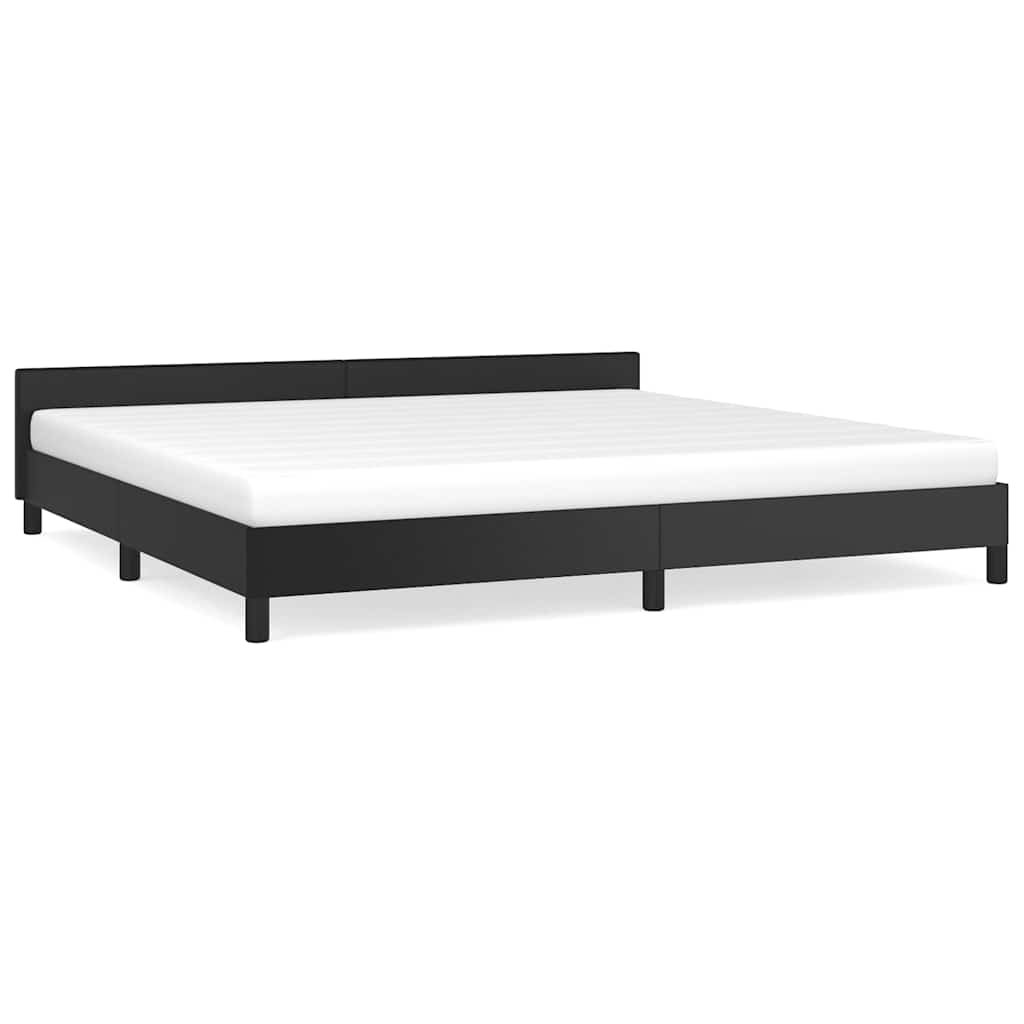 Vidaxl Bed Frame with Headboard Without Mattress, Black, 200X200 Cm