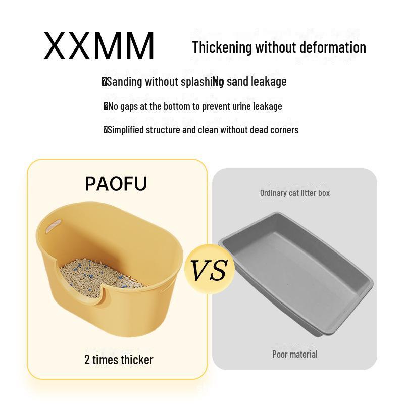 Extra Große Spritzwassergeschützte Halboffene Katzentoilette, Anti-Sand, Universell für Alle Jahreszeiten