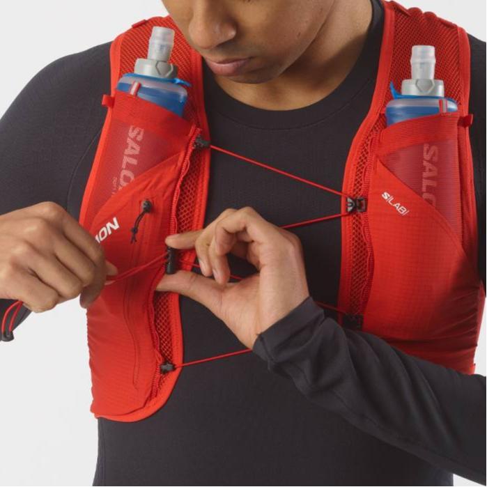 Salomon S/Lab Pulsar 3 Logo Print Lace Running Sleeveless Vest Men tops Red LC2096100