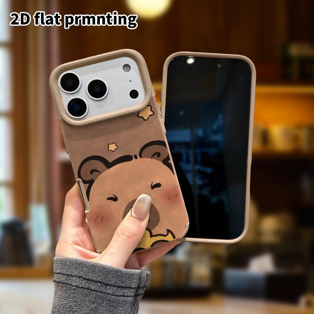 Phone Case: Lambskin 2D Flat Samsung Galaxy A34 A35 M05 M06 S20 S22 S21 FE Plus 5G Protective Case, Smiling Capybara, Christmas and Halloween Gifts