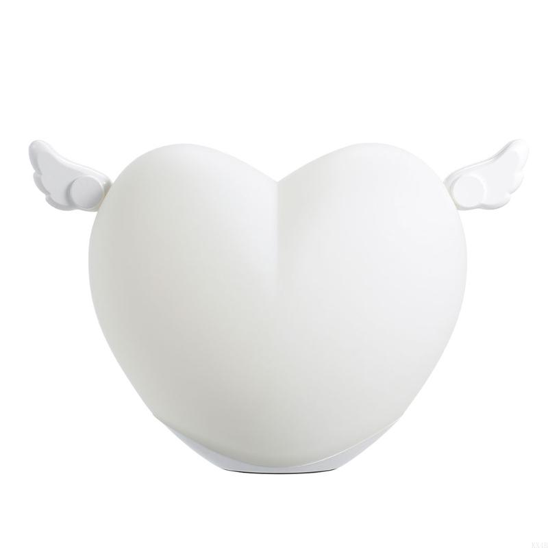 KX4B Heart Shaped Silicone Light Night Lights for Kids Girls Boys with for Touch Led Lamp Home Bedroom Dormitory Lamps