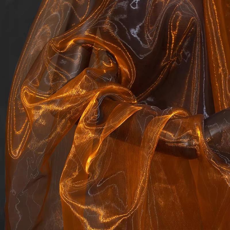 100x150cm Gradient Flashing Colorful Organza Tull Fabric for Designer Styling Shiny Dress Clothes Accessories Stage Decor
