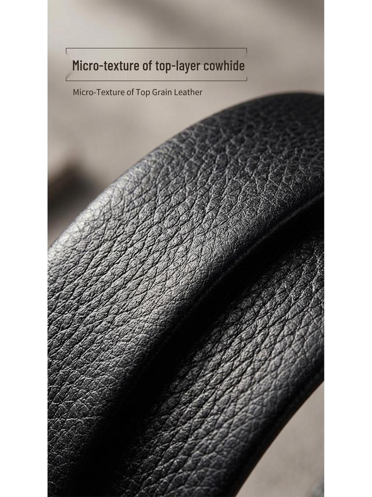 Men's Genuine Leather Automatic Buckle Belt - Top Layer Cowhide, Alloy, Fashionable, Versatile, Casual.