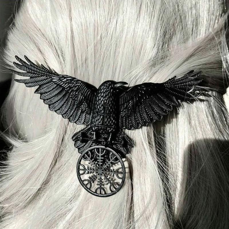 1/2 Stück Halloween Vintage Krähen Haarspange Gothic Wikinger Hexe Haarnadel Cosplay Party Haarschmuck Für Frauen Schmuck