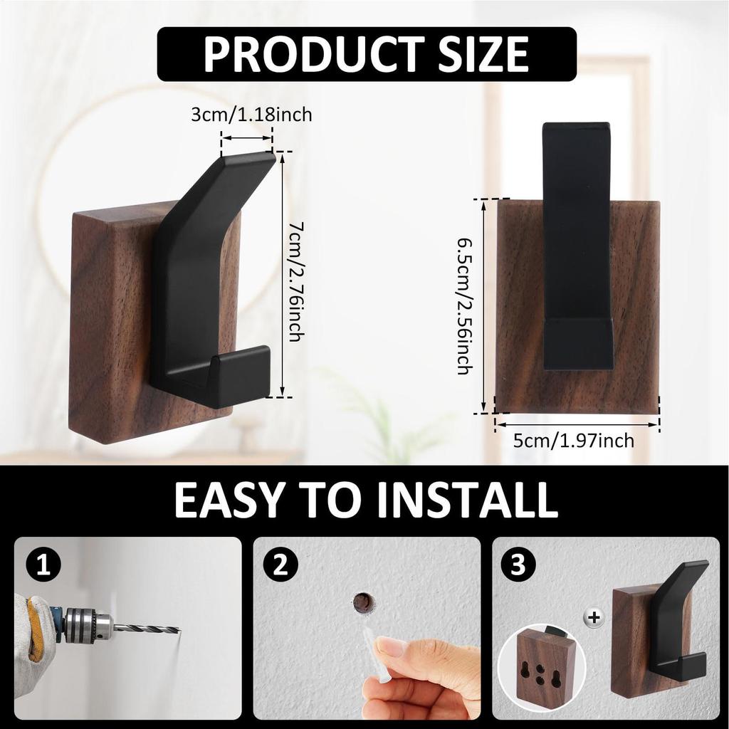 Walnut Coat Racks Wall Hangable Wall Mount Entry Door Porch Hangable Coat Rack Solid Walnut Wood Piano Keys Clothes Hook
