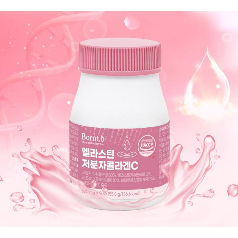 Bontbee Élastine Collagène C à Faible Poids Moléculaire 55.8g, 90 comprimés, 1 unité