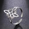 LIKGREAT Hollow Trinity Witch Knot Adjustable Ring for Women Men Stainless Steel Celtics Knot Amulet Couple Jewelry BirthdayGift