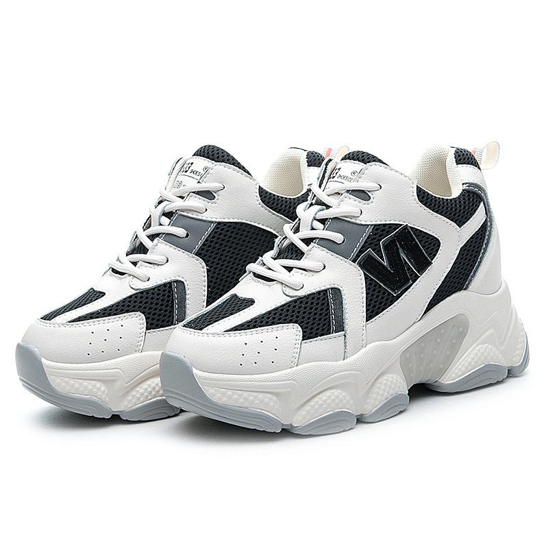 

Dad shoes new autumn and winter thick-soled inner height increase sports ins tide mesh breathable mesh shoes 34 чёрный