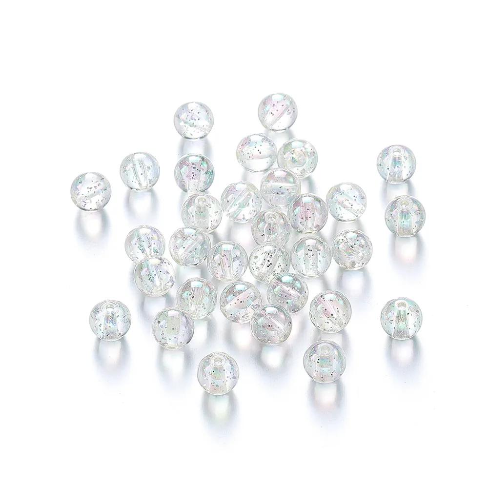 TX59 8 /10mm Acrylic Round Beads Transparent Straight Hole Spacer Beads Jewelry Making Diy Bracelet Necklace Handmade Material