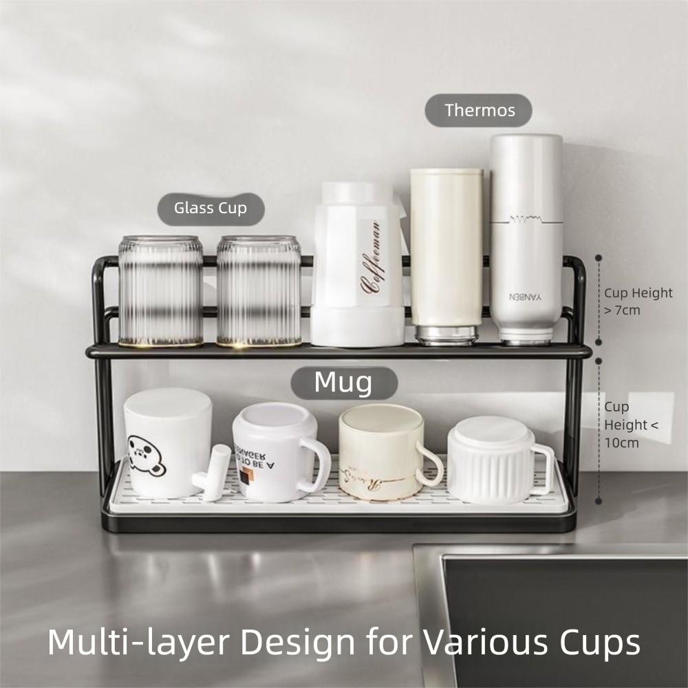 Abtropfschale Wasserbecher Aufbewahrungsbox Kohlenstoffstahl Abtropfbecherständer Heißer Verkauf Teetassen Aufbewahrungsständer Schreibtisch
