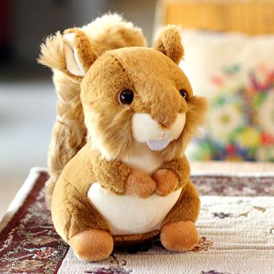 Simülasyon Sincap Küçük Hayvan Peluş Oyuncak Bebek Oyuncak Bebek
