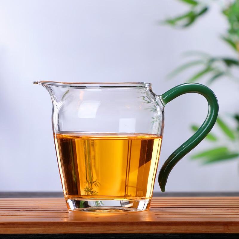 Shangqi High Borosilicate Glass Gongdao Cup with Yellow Jade Handle