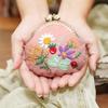 Lu Embroidery Floral Coin Purse DIY Kit: 3D Beginner's Handmade European Design