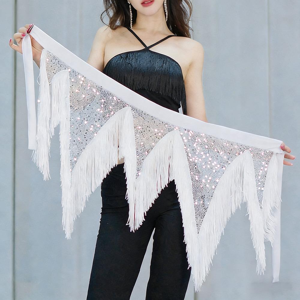 Sequins Belly Dance Hip Scarf Adjustable Waist Chain Fashion Triangular Hip Scarf Women