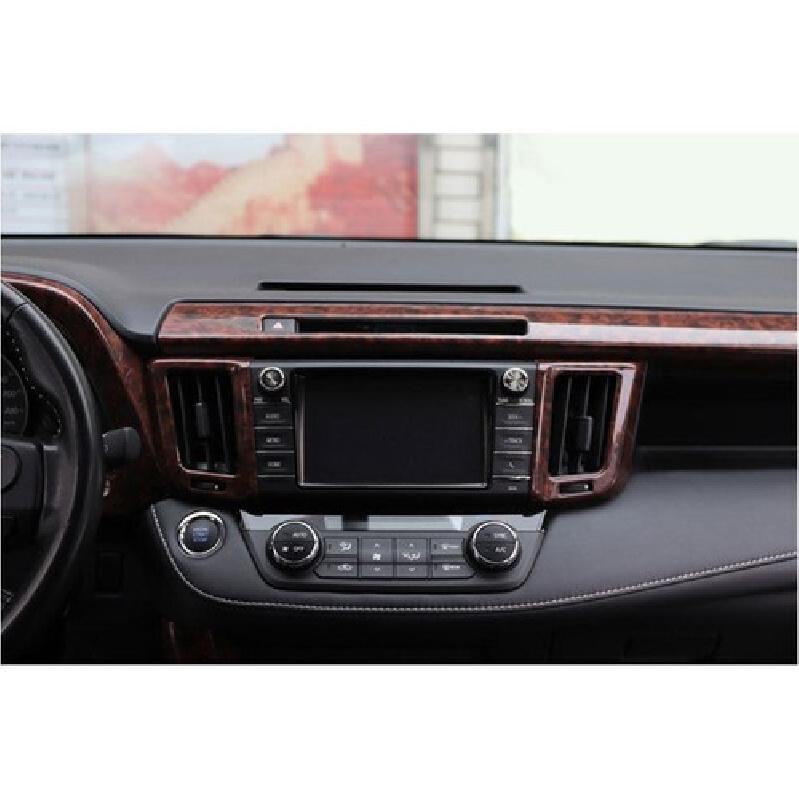 Central Console Air Outlet Vent Trim Fit For Toyota RAV4 2013-2018 Wood Grain