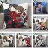 The World's First Love Cushion Cover Soft Plush Fabric Double-Sided Printed Sofa Cushion Cover for All Seasons Home Decor Gift