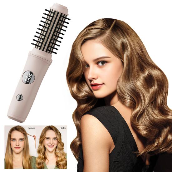 Perie Ondulator de Păr Fără Fir 3-în-1 Încălzire Rapidă Perie Termică Reîncărcabilă de Călătorie Rotundă Încălzită