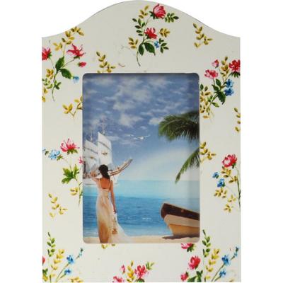 Cream Standing Photo Frame with a Floral Motif 8.5 Cm X 11.7 Cm