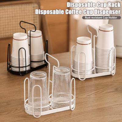 Disposable Cup Holder Paper Cup Dispenser Iron Art Durable Cup Storage Rack